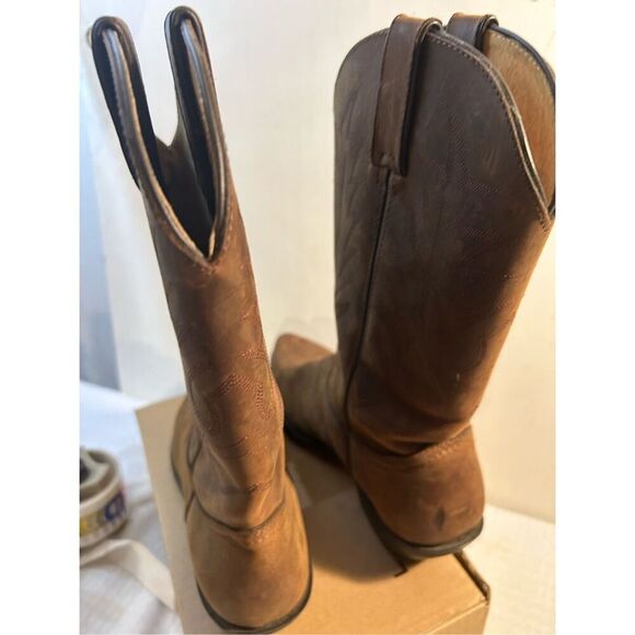 Durango 11" shaft stitch western boots 9m brown scuffs RD4112 - Picture 5 of 8